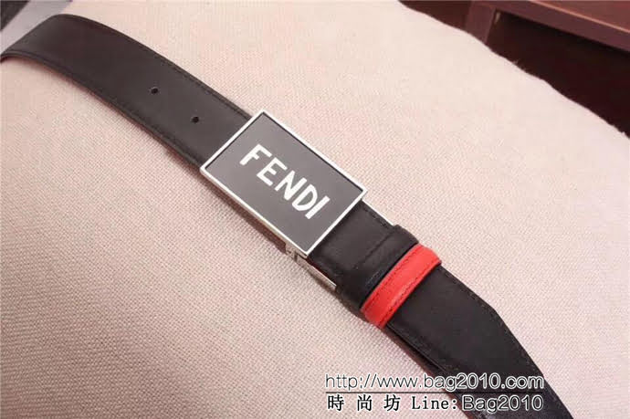 FENDI芬迪 原單正品 小怪獸皮帶 小怪獸琺瑯滴膠旋轉扣 男士皮帶  xfp1209